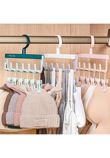 Ganzhoushop Elbise Askısı Döndürülebilir Kanca Askısı Yerden Tasarruf Sağlayan Çamaşır Kurutma Rafı Bedroomgreen Çok Renkli