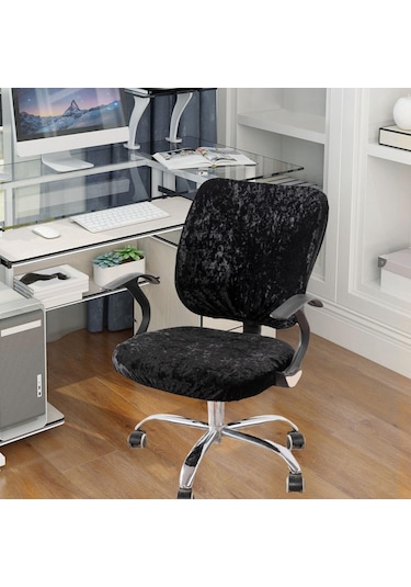 Suntek Bilgisayar Sandalye Örtüsü Streç Ofis Koltuğu Slipcover Siyah Koltuk Örtüsü