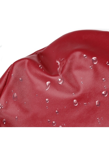 Skycity Büyütülebilir Pu Deri Dairesel Tabure Örtüsü - Su Ve Yağa Dayanıklı, Kaldırılabilir, 28-35cm, Bordo Şarap Kırmızısı