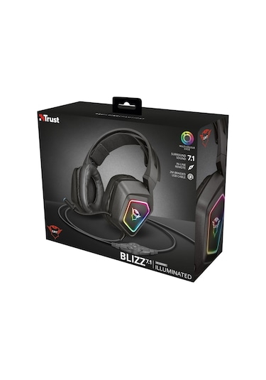 Trust 23191 GXT450 Blizz RGB 7.1 Surround Kulak Üstü Oyuncu Kulaklığı
