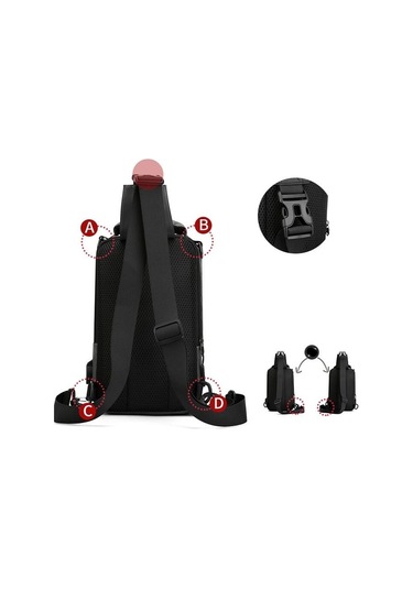 Erkekler İçin Şık Ve Fonksiyonel Omuz Çantası - Günlük Kullanım İçin Pratik Sırt Çantası Siyah