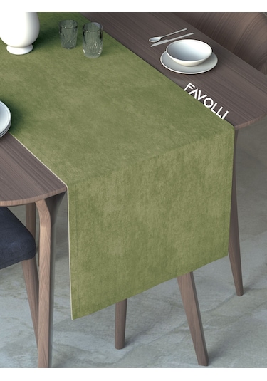 Ada Çayı Renk Kadife Dokulu Runner Dream Series 40 X 140 Ada Çayı