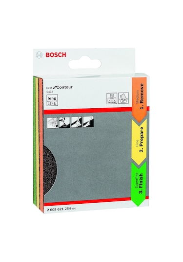 Bosch S473 Çift Taraflı Sünger Zımpara Seti 3 Parça 2608621254
