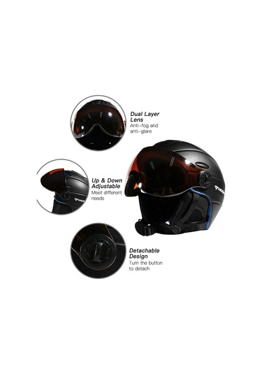 Moon Turuncu Kayak Kaskı Ayrılabilir Buğu Önleyici Gözlüklü Kalıp Y18474c-l L Turuncu