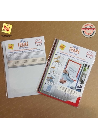 Yapışkanlı Mıknatıslı Esnek Çerçeve Duyuru Panosu 2'Li A4 5 Renk