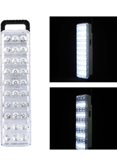 Gajeena Ev Ve Kamp İçin 30 Led'li Akıllı Acil Işık 2 Seviye Beyaz Işık Duvar Montajlı/el Tutan/üstte Konulabilir Şarj Edilebilir Li-poly Batarya A++ Enerji Verimliliği Avrupa Standartı 220-240v Beyaz