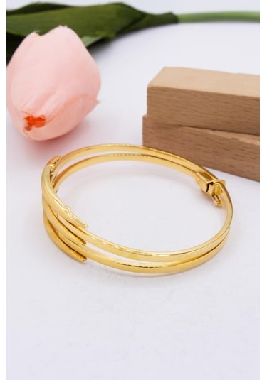 Latif Kuyumculuk 22 Ayar Altın İki Sıra Oval Kaburga Kadın Bileklik Lkbk1155