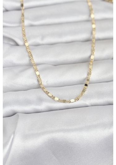 14k Gold Renk Ezme Zincir 60 Cm Kadın Kolye Cm Renkli
