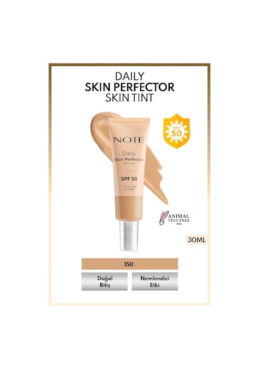 Note Cosmetics Daily Skin Perfector Skin Tint Spf 50 Ton Eşitleyici Doğal Bitişli Renkli Nemlendirici - 150
