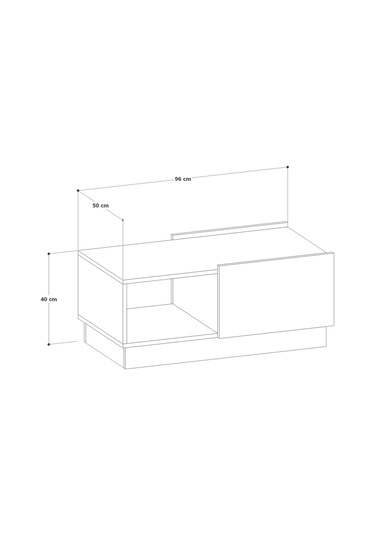 Detamob Lora Kapaklı Orta Sehpa, Beyaz/sonoma & Karbon Gri/sonoma Beyaz