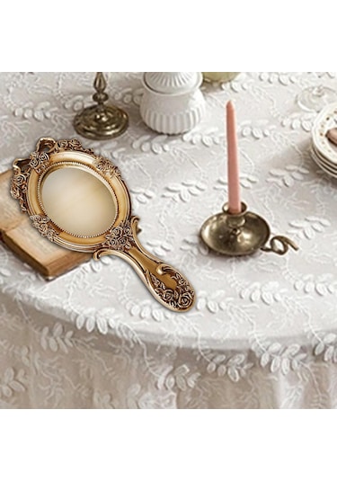 Homyl Vintage El Sı Kozmetik Kişisel Dekoratif Kabartmalı Altın