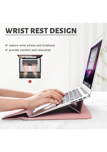 Maiyame 15" Pembe Altın Dijital Cihaz Çantası - Su Geçirmez, Çizik Dayanıklı, Döşeme + Bilek Destekli, Huawei Ve  Uyumlu, Taşınabilir Gül Altın