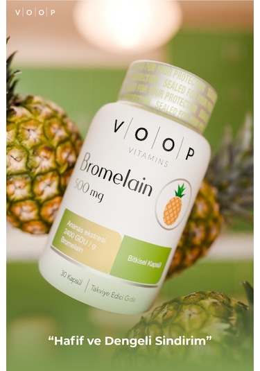 Voop Bromelain 500 MG Ananas 30 Bitkisel Kapsül