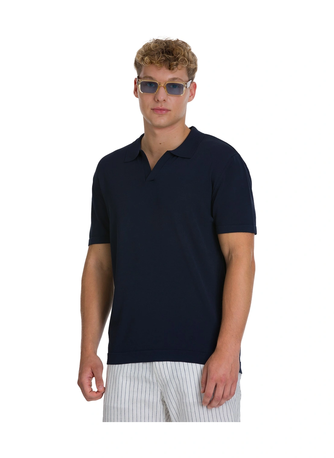 Hatemoğlu Lacivert Regular Fit Polo Yaka Rayon Tişört 34641 659126