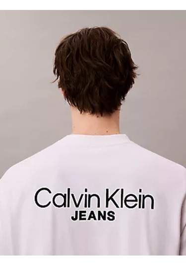 Calvin Klein Erkek T Shirt Lv04rd825g Yaa Beyaz Beyaz