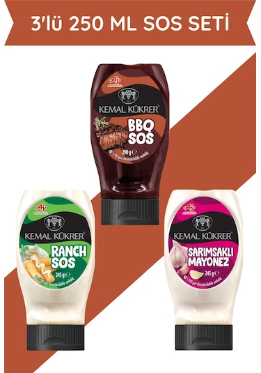 3'lü Sos Seti Barbekü Sos & Ranch Sos & Sarımsaklı Mayonez
