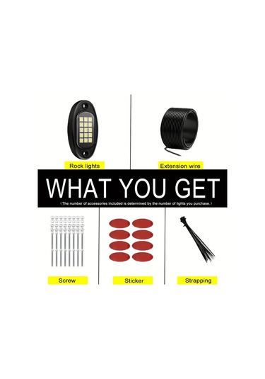 Xuweiwei 8 Pods Araç Led Işıkları Rock Işıkları 6000k Beyaz Led Araç Altı Aydınlatma Suv Kamyon Motosiklet Atv Utv Pickups Off Road