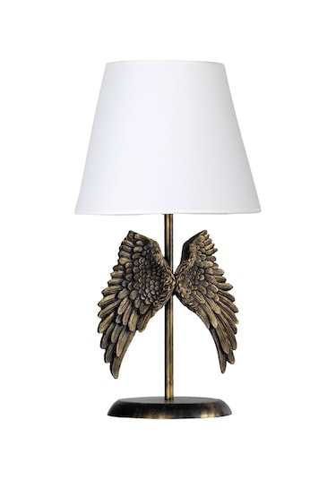 Qdec Modern Dizayn Melek Abajur Gold-Beyaz Altın - Beyaz