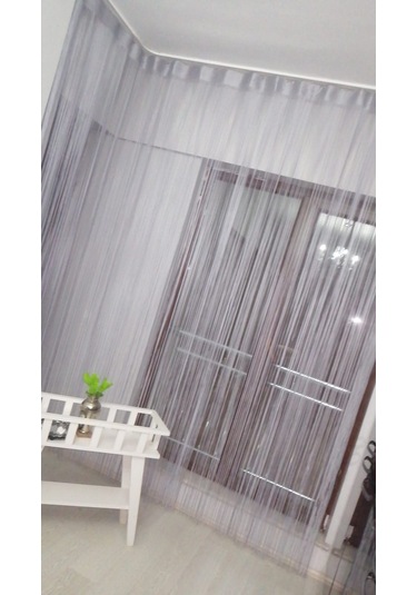 İp Model Gri Renk İp Perde 300 270 Cm - 2 Mm Şerit Gri