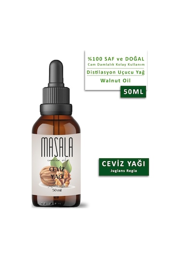 Masala Ceviz Yağı 50 ML - Soğuk Pres (Walnut Carrier Oil)