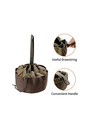 Tongxida 17 Cepli Gri Bahçe Alet Çantası - 11 Küçük + 6 Büyük - Çekmeceli Kapatma - Dayanıklı Taşınabilir Çanta