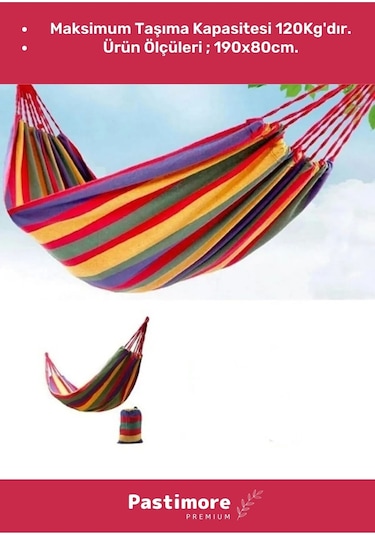 Premium Dayanıklı Yırtılmaz Su Geçirmez Kamp Piknik Bahçe Balkon Outdoor Kamp Salıncak Hamak Çok Renkli