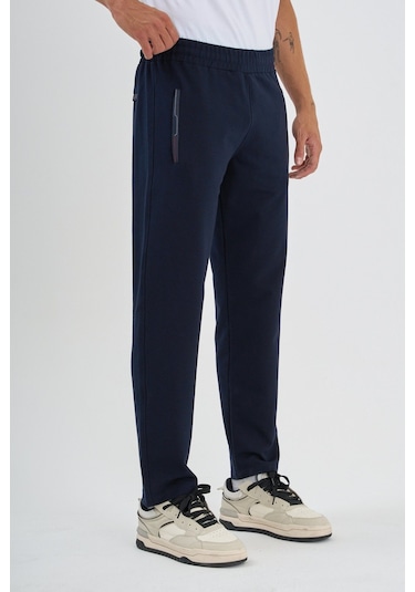 Shooter Sportswear Mevsimlik Antrasit Erkek Eşofman Altı Rahat Kalıp Fermuar Cepli Düz Paça Lacivert