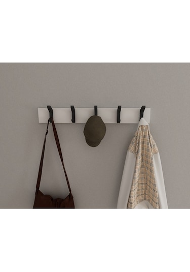 Hepsi3boyutlu Modern Duvar & Kapı Kanca Askılık - 5 Adet Siyah Kanca Askılık - Model No : 2 Siyah