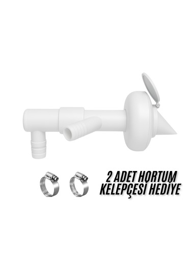 Çift Girişli Gider Çekvalf Adaptörü Ø50 Mm Çamaşır Bulaşık Maki