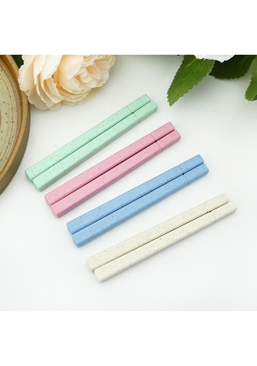 Pembe Taşınabilir Katlama Seyahat Sofra Seti Mini Kutu Ile Çatal Kaşık Çubuklarını Sofr Taşınabilir Çatal Bıçak Kaşık Tk. 56470320 Pembe