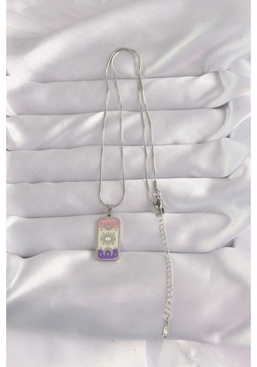 Dodes Dodes 316l Çelik Gümüş Renk Karışık Mineli Ay Figür Tarot Kolye Tg27bko9044 Çok Renkli