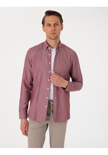 Pierre Cardin Erkek Bordo Gömlek Desenli 50306996-vr014 Bordo