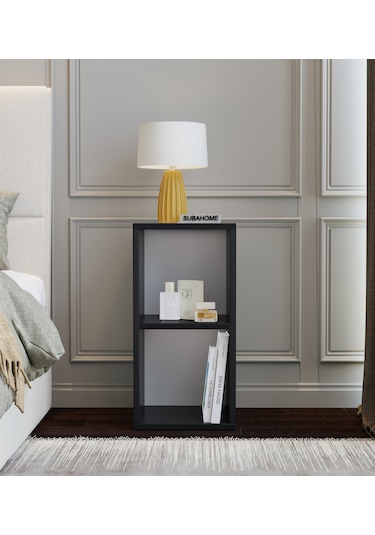 30 Cm Mdf Modern Siyah Komodin Çok Amaçlı Yan Sehpa