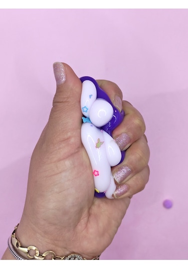 Pati Taba Squishy Kedi Pati Sıkma 7 Cm Pullu Pati Sukuşi - Mor