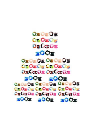 Suntek 11 Çift Esnek Silikon Alevlendi Fişler Tünel Kulak 6mm Çok Renkli