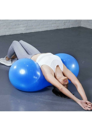 Fıstık Şekilli Pilates Topu 45 90 CM Pompa Vardır