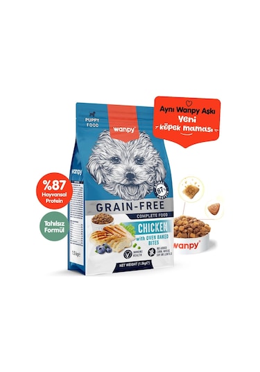 Wanpy Tahılsız Tavuklu 1.5 Kg Yavru Köpek Maması