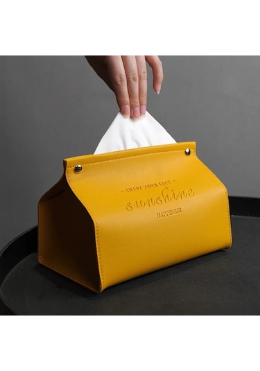 Yeşil 19cm-deri Doku Kutusu Araba Doku Konteyner Masaüstü Peçete Doku Tutucu Kasa Saklama Kutusu Ev Oturma Odası Dekorasyon Saklama Kutusu