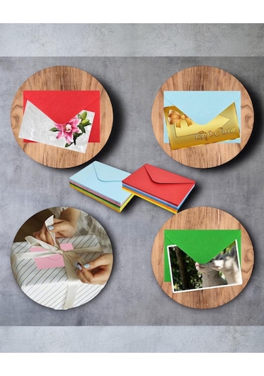Pera İstanbul Renkli Küçük Zarf 7x9 Cm 100 Lü Paket