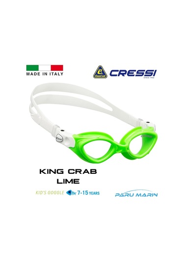 Parumarin Cressi King Crab 7-15 Yaş Lime Yüzücü Gözlüğü