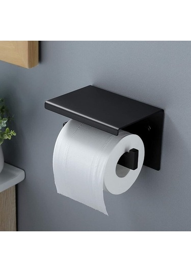 Novahub Duvara Monte Tuvalet Kağıdı Tutucusu Sus304 Paslanmaz Çelik Siyah Raf Ve Yapışkanlı Montaj Diğer