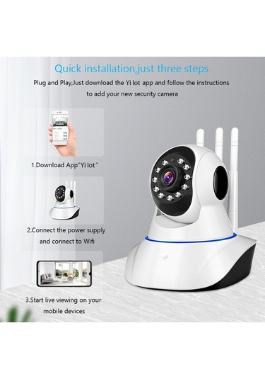 Aubyhe 1080p Hd Ev İçi Kamera: 360 Panoramik Görüş, İki Yönlü Ses, İnfrafed Gece Görüşü Ve Hareket Algılama İle Uzaktan İzleme