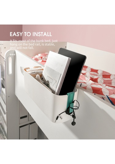 Ximistore9 Dorm Yatak Üstü Duvar Kurulu Saklama Kutusu - Abs Malzeme 2 Kanca Tasarımı - Kitap Telefon Cephe Organizer Yeşil Yeşil