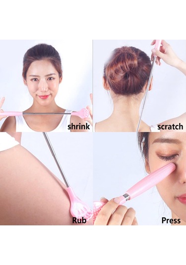 Adet Sırt Kaşıyıcı, Taşınabilir Genişletilebilir Sırt Kaşıyıcı, Kaymaz El Masaj Aleti, Teleskopik Saplı Su Isıtıcısı Masajı İçin Çok Renkli