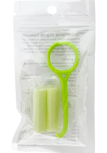 Ortodonti Hizalayıcı Diş Chewies Görünmez Çıkarılabilir Parantez Çıkarıcı Kanca Hizalayıcı Aracı Silikon Tepsi Koltuklar Meyve Aromalı Açık Yeşil