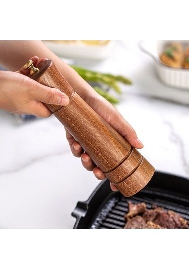 Dancemonkey Ahşap Baharat Değirmeni Öğütücü, Küçük Boy Model Kahverengi