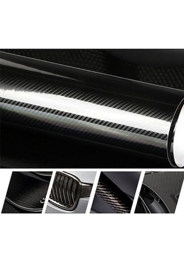 5d Karbon Fiber Folyo Ultra Parlak Hava Kanallı Araç Döşeme Kaplama Folyosu 30 Cm X 1 Metre