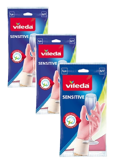 Vileda Sensitive Bulaşık Eldiveni Küçük Boy S-7 3'lü