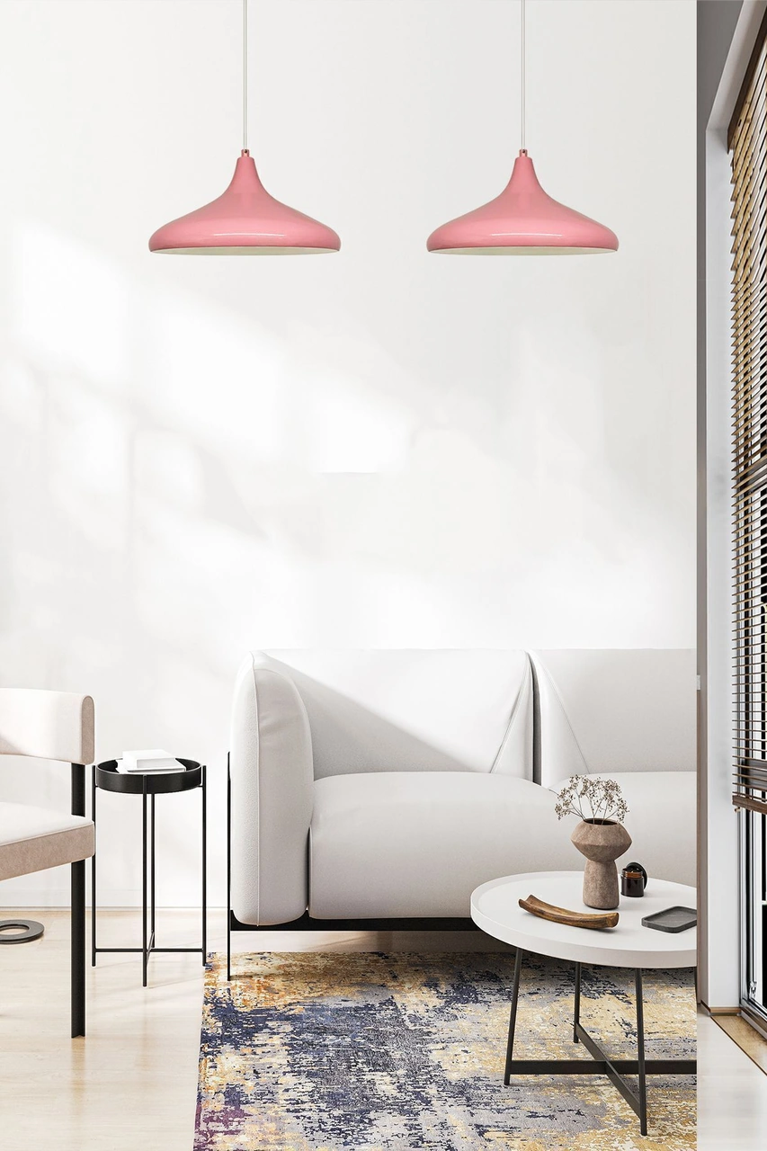 Champion Pembe Avize - Alüminyum 35 Cm Çap Rustik Çocuk Odası Bebek Odası Mutfak Modelleri Pembe