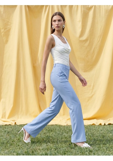 Dilvin 32895 Degaje Yaka Top-ekru